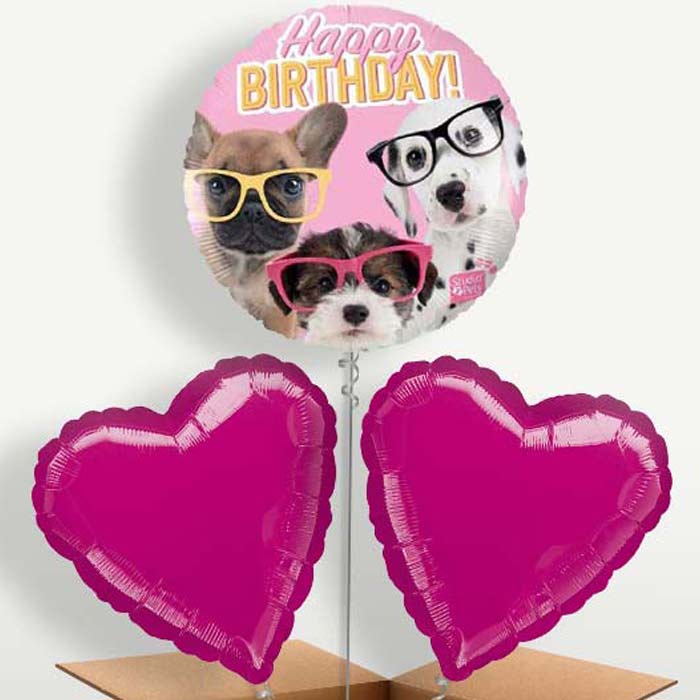 Puppy Happy Birthday Trio Balloon Bunch | Party Save Smile