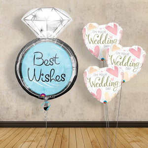 Personalised Helium Balloon - Best Wishes Wedding Ring