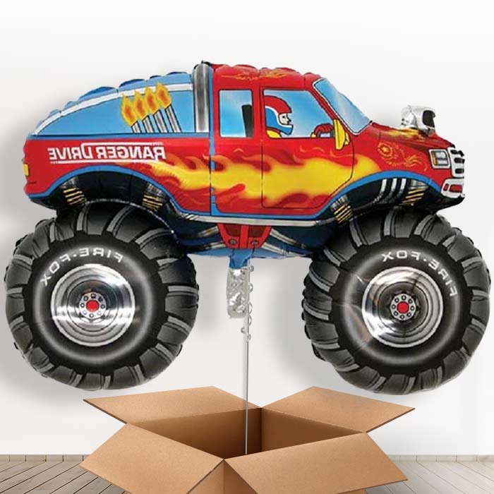 Giant Monster Truck Helium Balloons in a Box - Giant Balloon | Party Save Smile