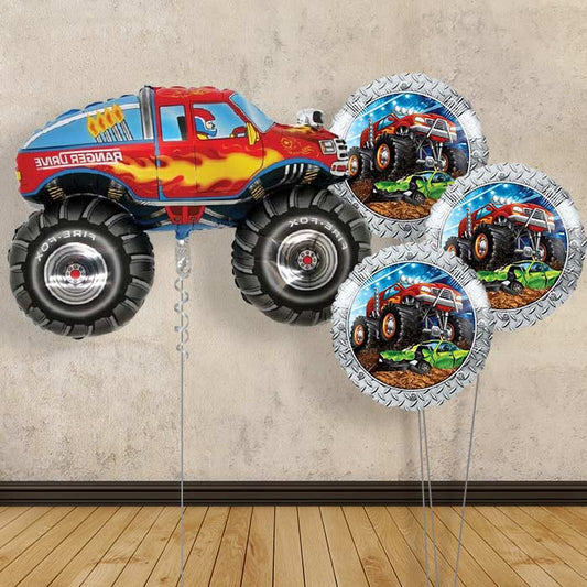 Monster Truck Balloon Bouquet Delivered in a Box - Themed Bouquet | Party Save Smile