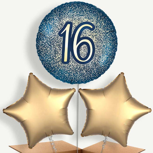 Navy & Gold 16th Birthday Balloon Bunches | Party Save Smile