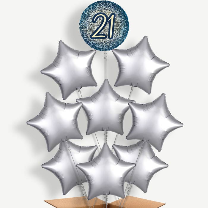 Navy & Gold 21st Birthday Helium Balloon Bundle | Party Save Smile