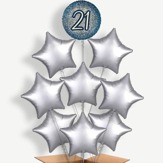 Navy & Gold 21st Birthday Helium Balloon Bundle | Party Save Smile