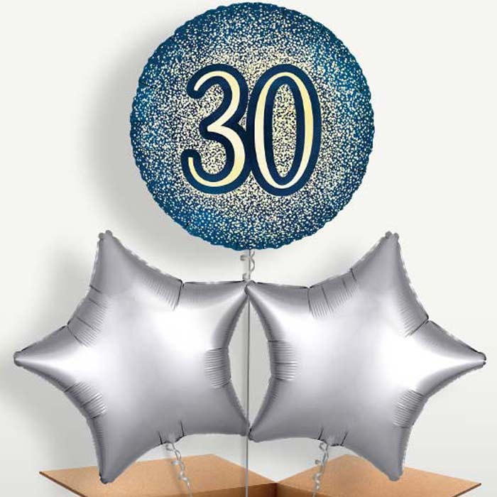Navy & Gold 30th Birthday Balloon Bunches | Party Save Smile