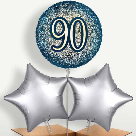 Navy & Gold 90th Birthday Balloon Bunches | Party Save Smile