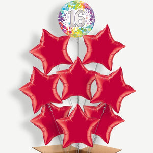 Multicoloured 16 Birthday 9 Helium Balloon Bundle
