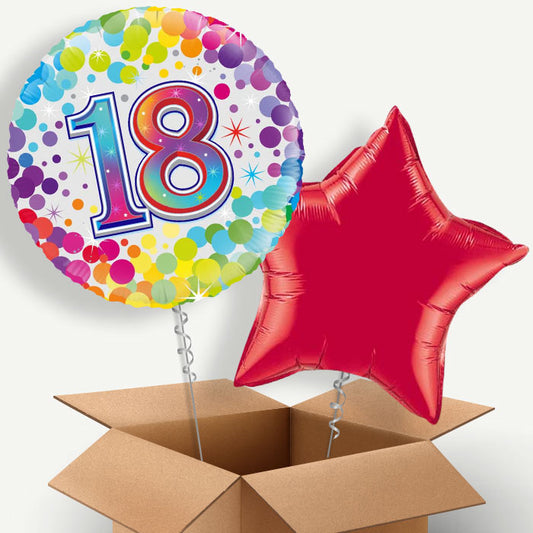 Rainbow 18th Birthday Helium Balloon Couple | Party Save Smile