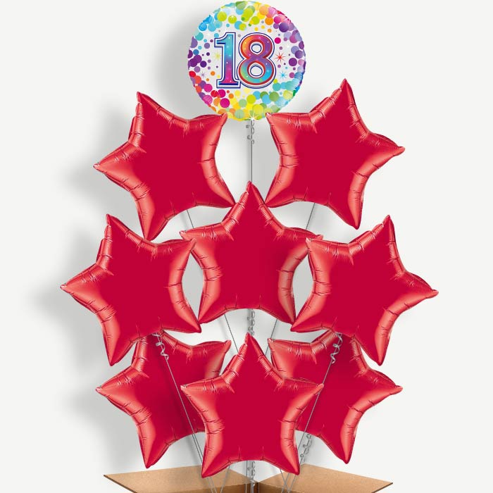 Rainbow 18th Birthday Helium Balloon Bundle | Party Save Smile