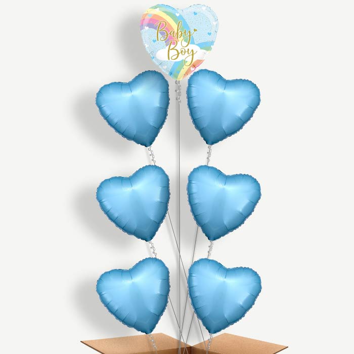 Pastel Rainbow Baby Boy Helium Balloon Arrangement | Party Save Smile