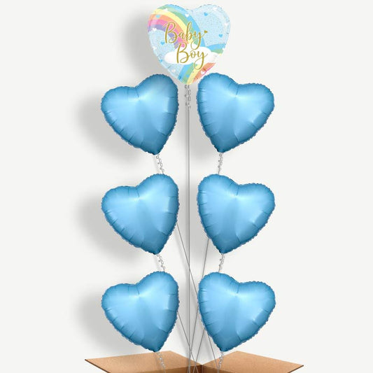 Pastel Rainbow Baby Boy Helium Balloon Arrangement | Party Save Smile
