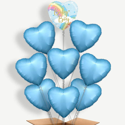 Pastel Rainbow Baby Boy Helium Balloon Bundle | Party Save Smile