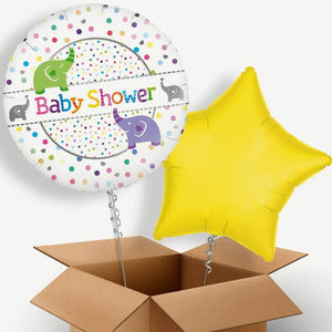 Elephant Baby Shower Helium Balloon Duo