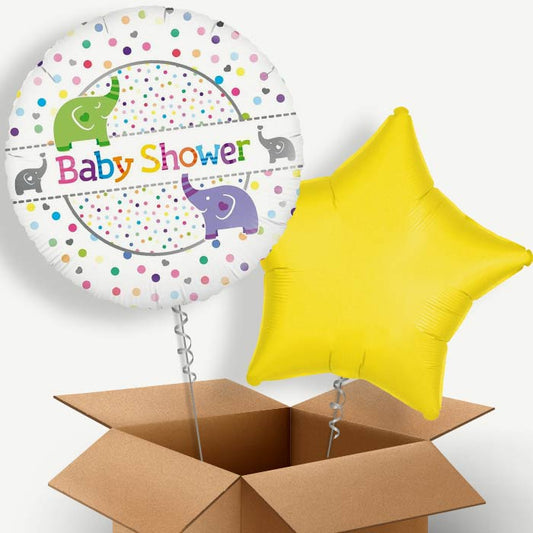 Elephant Baby Shower Helium Balloon Duo | Party Save Smile