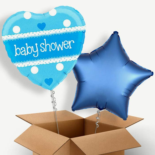 Blue Heart Baby Shower Helium Balloon Two | Party Save Smile
