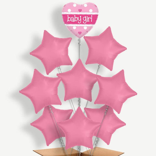 Pink Polka Baby Shower Helium Balloon Bundle | Party Save Smile