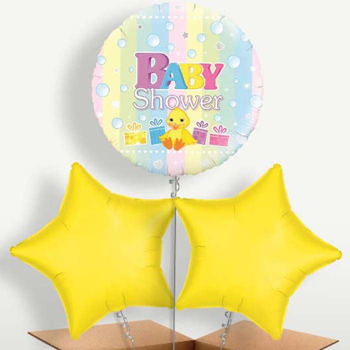 Duck Baby Shower Trio Balloon Bunch inflated with Helium | Party Save Smile