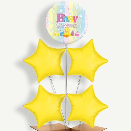 Duck Baby Shower Balloon Cluster Inflated with Helium | Party Save Smile