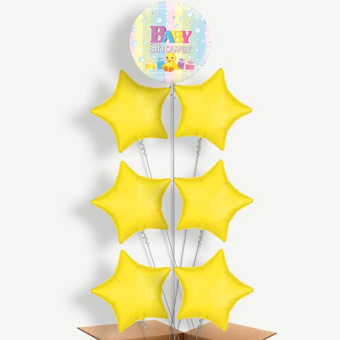 Duck Baby Shower Balloon Arrangement Inflated with Helium | Party Save Smile