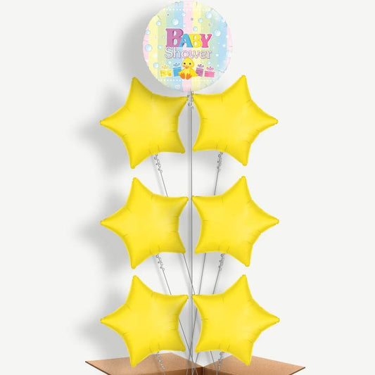 Duck Baby Shower Balloon Arrangement Inflated with Helium | Party Save Smile