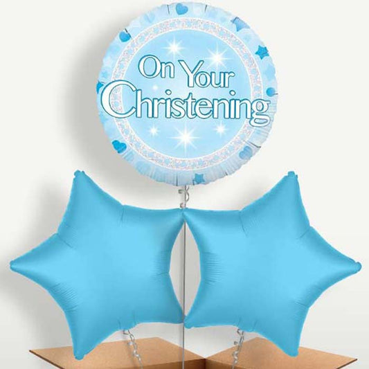 On Your Christening Blue Balloon Bunch | Party Save Smile