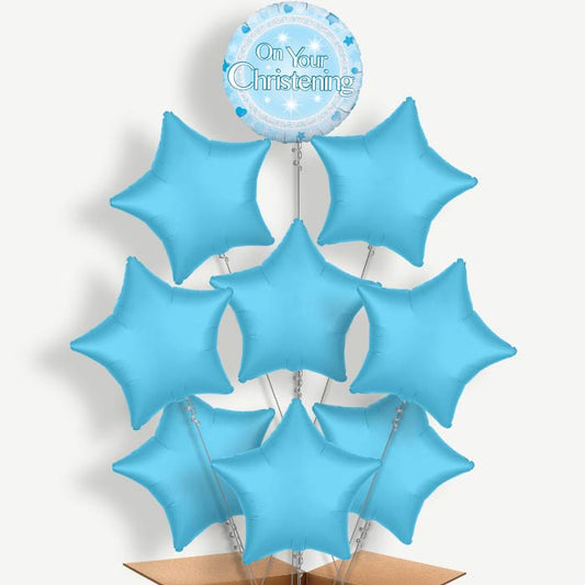 On Your Christening Blue Helium Balloon Bundle | Party Save Smile