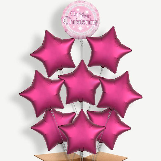 On Your Christening Pink Helium Balloon Bundle | Party Save Smile