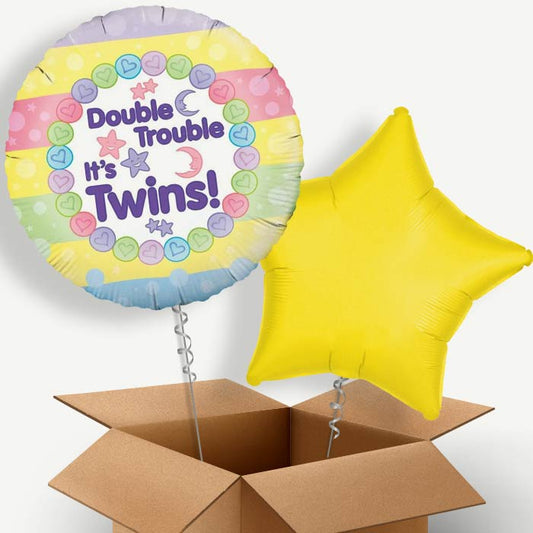 It's Twins New Baby Helium Balloon Pair | Party Save Smile
