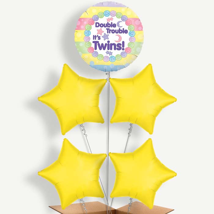 It's Twins New Baby Balloon Clusters Inflated with Helium | Party Save Smile
