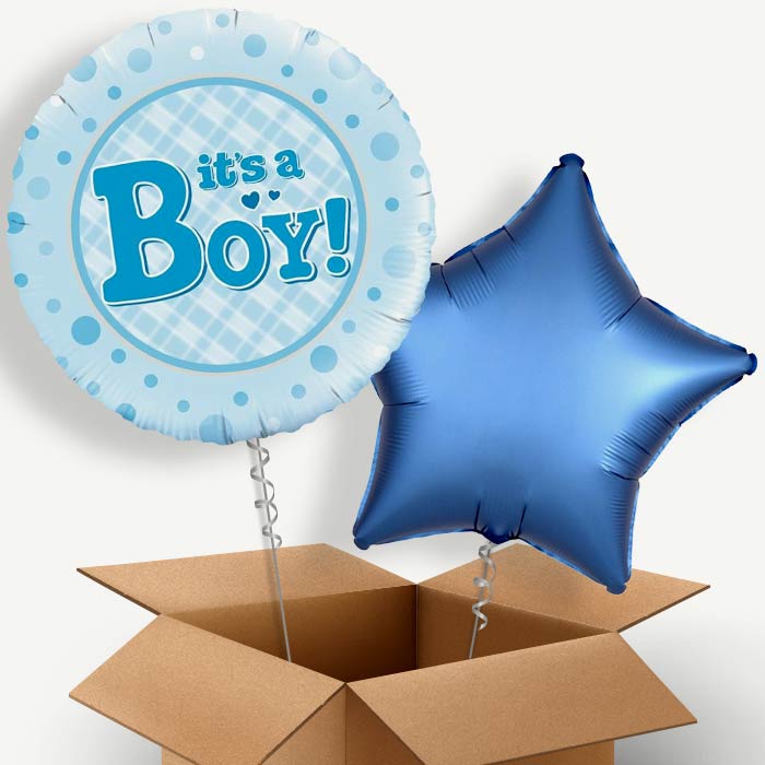 New Baby (It's a Boy) Helium Balloon Pair | Party Save Smile