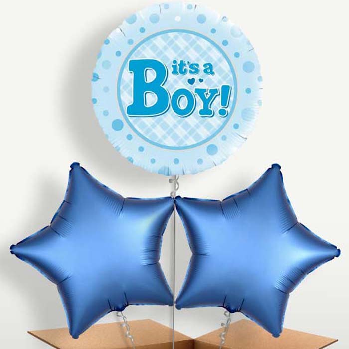 New Baby It's a Boy Balloon Bunch inflated with Helium | Party Save Smile