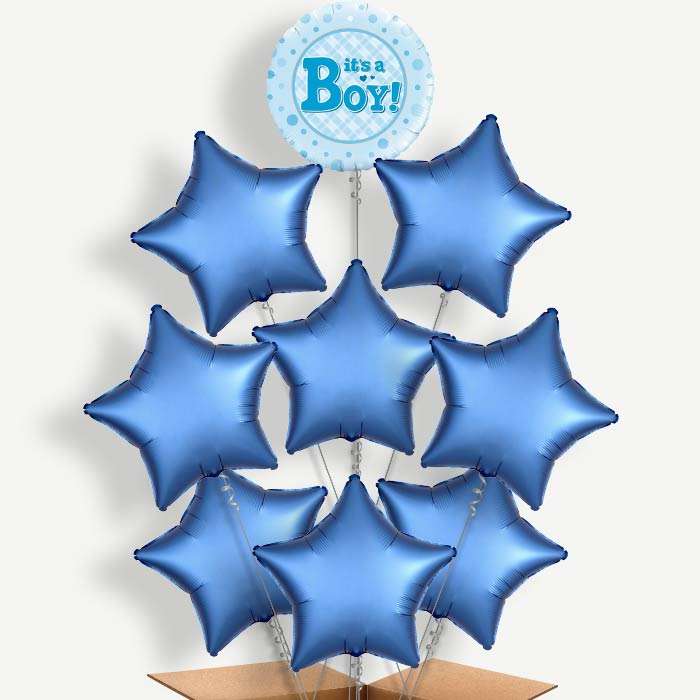 New Baby It's a Boy Balloon Bundle Inflated with Helium | Party Save Smile