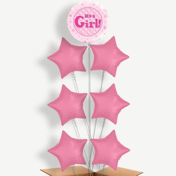 New Baby It's a Girl Helium Balloon Arrangement | Party Save Smile