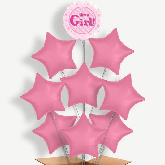 New Baby It's a Girl Helium Balloon Bundle | Party Save Smile