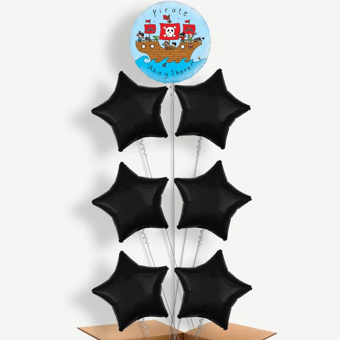 Ahoy There Pirate Balloon Arrangement Inflated with Helium | Party Save Smile