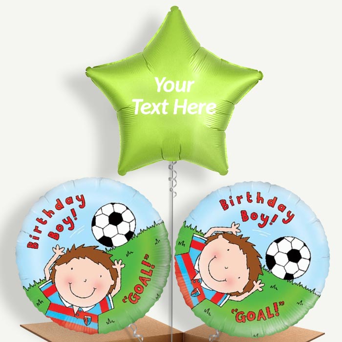 Personalisable Football Birthday Boy Helium Balloons | Party Save Smile