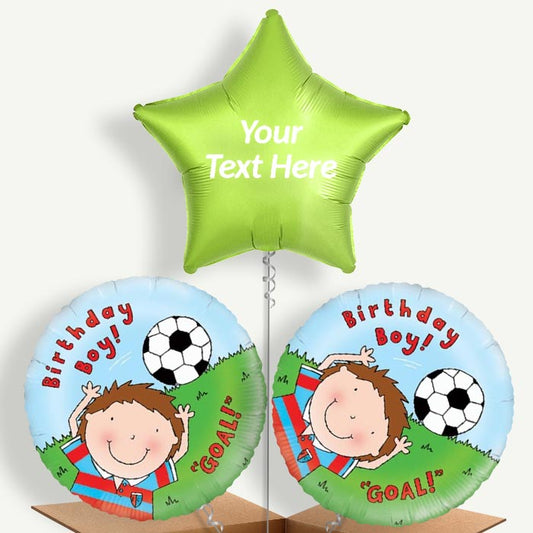 Personalisable Football Birthday Boy Helium Balloons | Party Save Smile