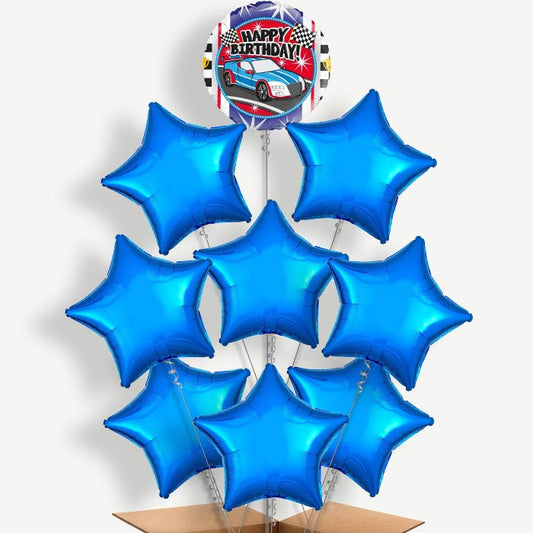 Race Car Happy Birthday Helium Balloon Bundle | Party Save Smile