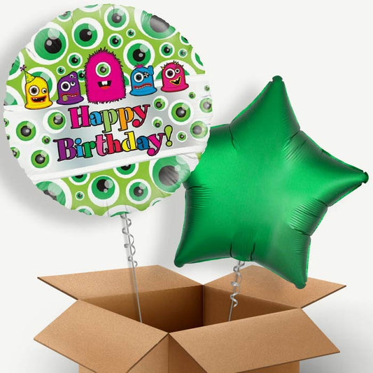Monsters Happy Birthday Helium Balloon Pair | Party Save Smile