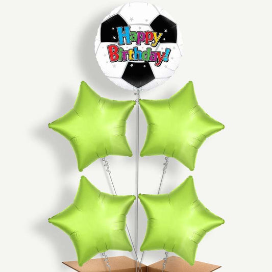 Football Birthday Balloon Cluster Inflated with Helium | Party Save Smile