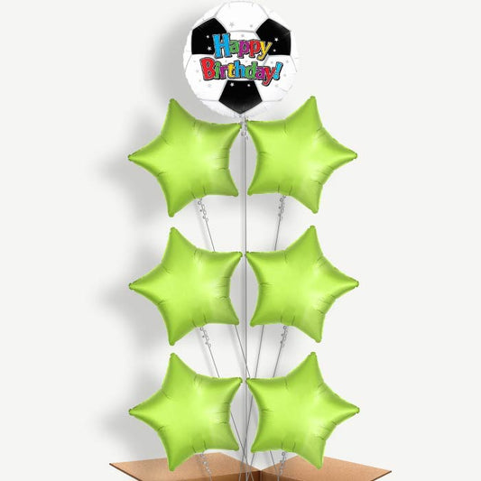 Football Birthday Balloon Arrangement Inflated with Helium | Party Save Smile