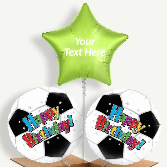 Football Personalised Balloons Delivered Inflated (3 Balloon Set)