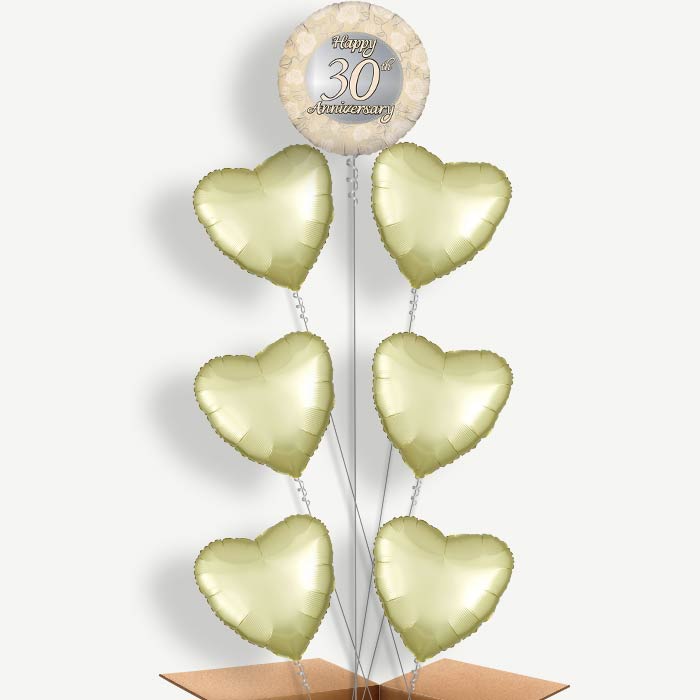 30th Wedding Anniversary Helium Balloon Arrangement | Party Save Smile