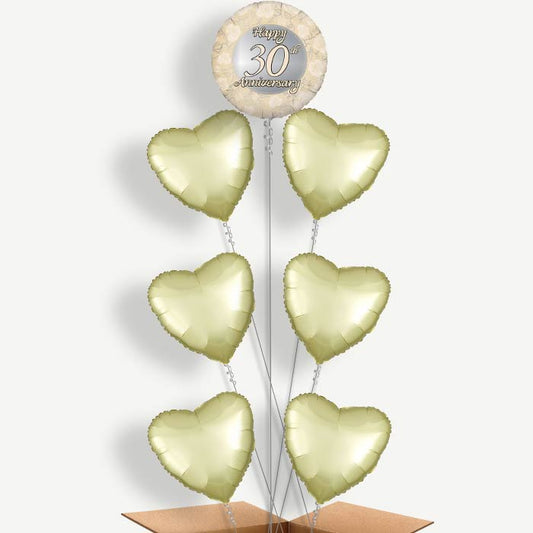 30th Wedding Anniversary Helium Balloon Arrangement | Party Save Smile