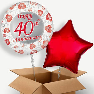40th Wedding Anniversary Helium Balloon Two