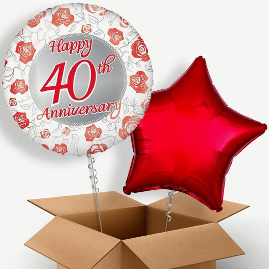 40th Wedding Anniversary Helium Balloon Two | Party Save Smile