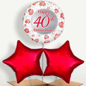 40th Wedding Anniversary Bunch of Balloons (Trio)