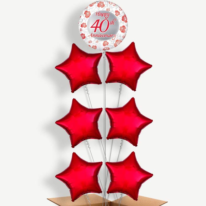 40th Wedding Anniversary Helium Balloon Arrangement | Party Save Smile