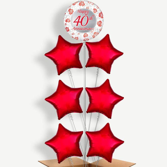 40th Wedding Anniversary Helium Balloon Arrangement | Party Save Smile