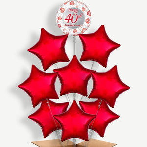 40th Wedding Anniversary 9 Helium Balloon Bundle