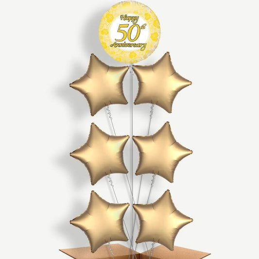 50th Wedding Anniversary Helium Balloon Arrangement | Party Save Smile